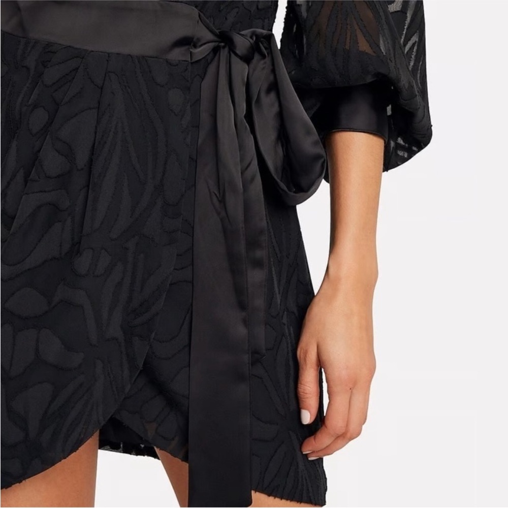 Jonathan Simkhai Night Night Fil Coupe Wrap Mini Dress in Black - Picture 4 of 8
